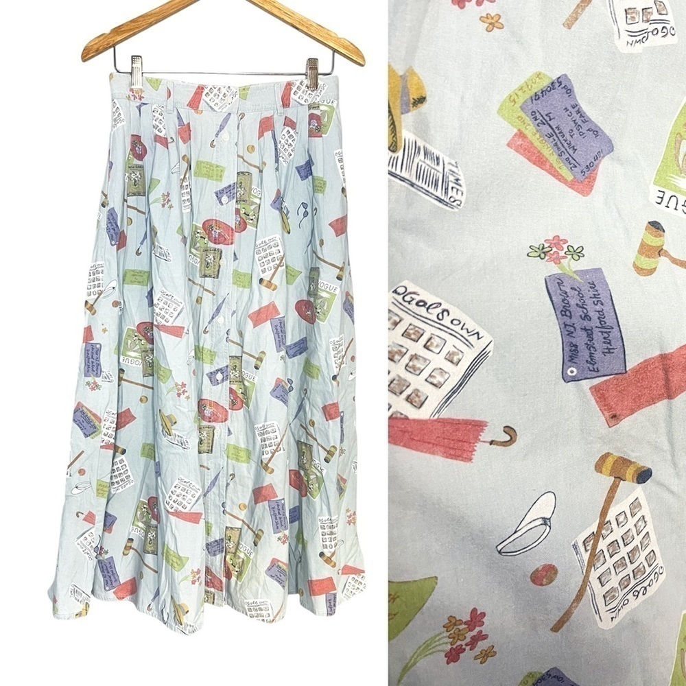 Vintage Dockers French Print High Waisted Novently skirt